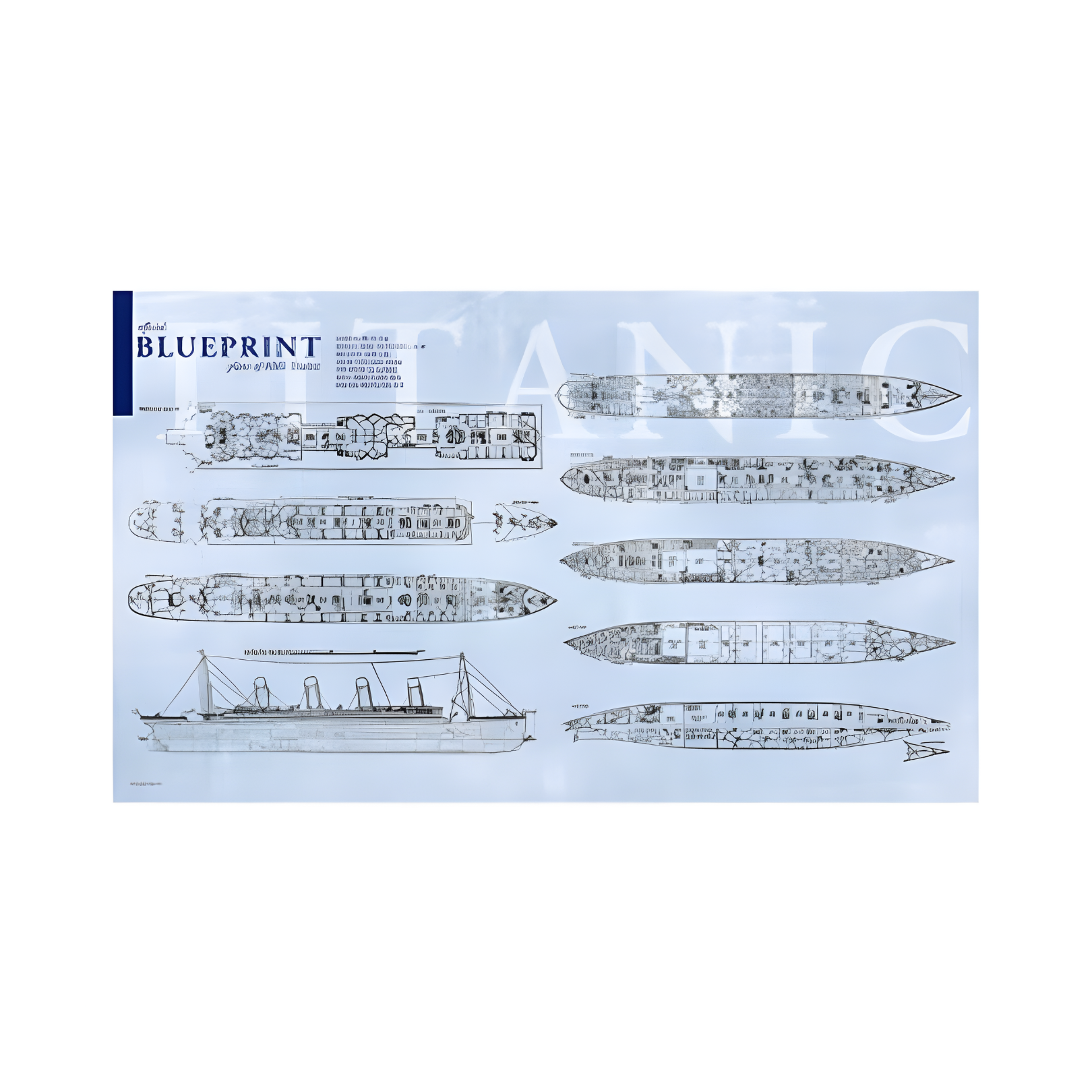 Titanic Blueprint Poster