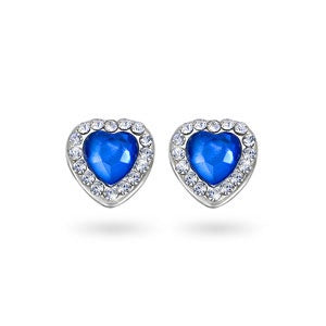 Post Earring Blue Heart