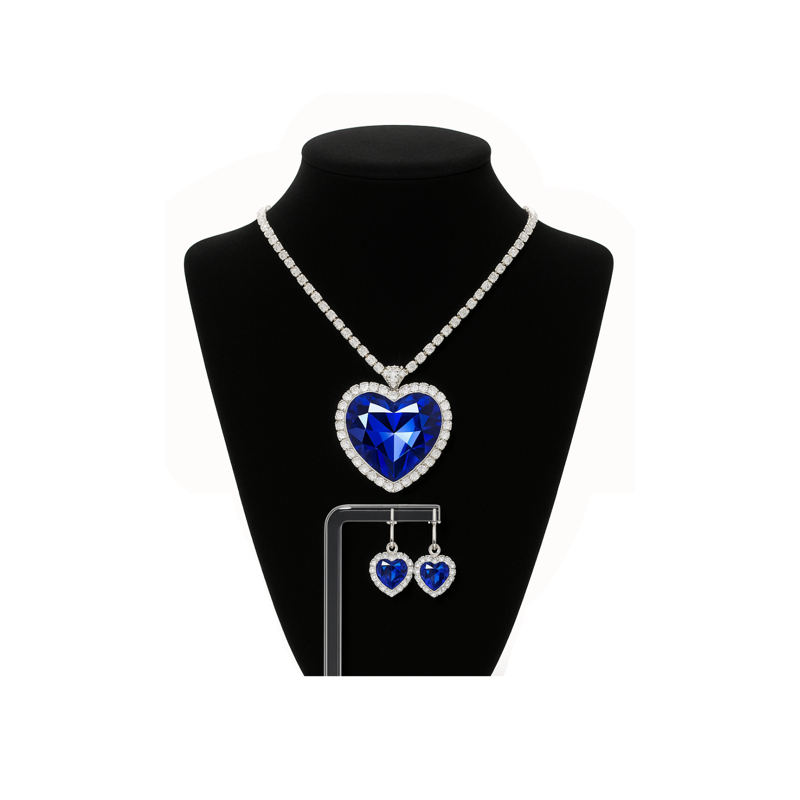 Heart of the Ocean Necklace and Earrings Set