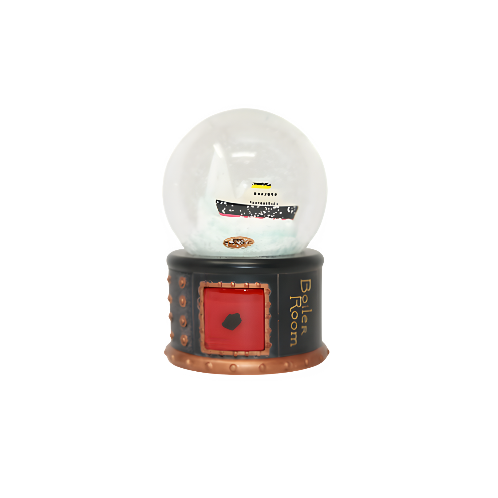 Boiler Room Snow Globe with Authentic Coal