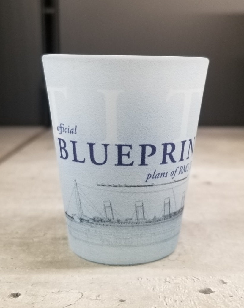 Frosted Blueprint Shot Glass