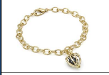 Goldtone 7.5" Bracelet cage with coal in pouch