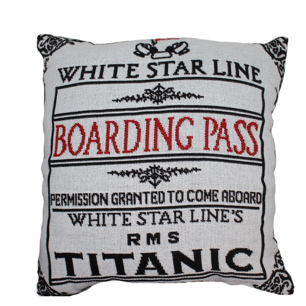 Titanic Boarding Pass Pillow