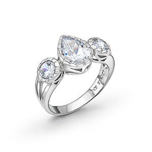 Ring 3 stone sterling/cz
